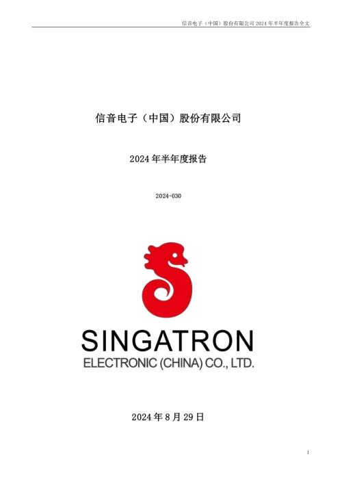 信音电子：2024年半年度报告.PDF