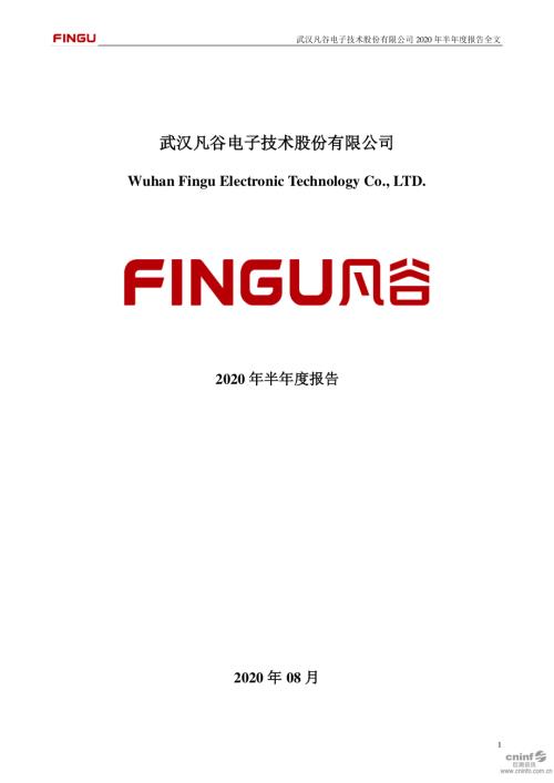 武汉凡谷：2020年半年度报告.PDF