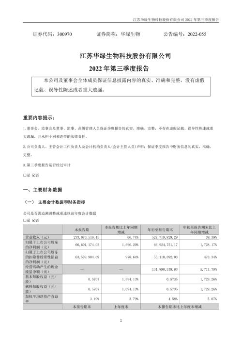 华绿生物：2022年三季度报告.PDF