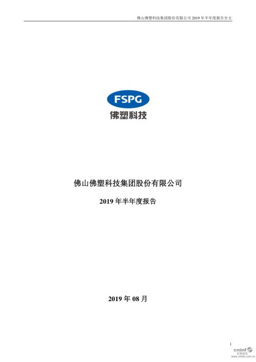 佛塑科技：2019年半年度报告.PDF