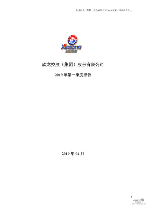 欣龙控股：2019年第一季度报告全文.PDF