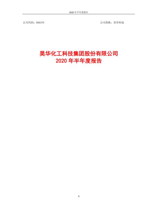 昊华科技：2020年半年度报告.PDF