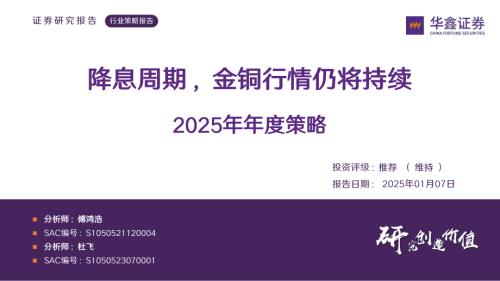 有色金属行业2025年年度策略：降息周期金铜行情仍将持续-250107（53页）.pdf