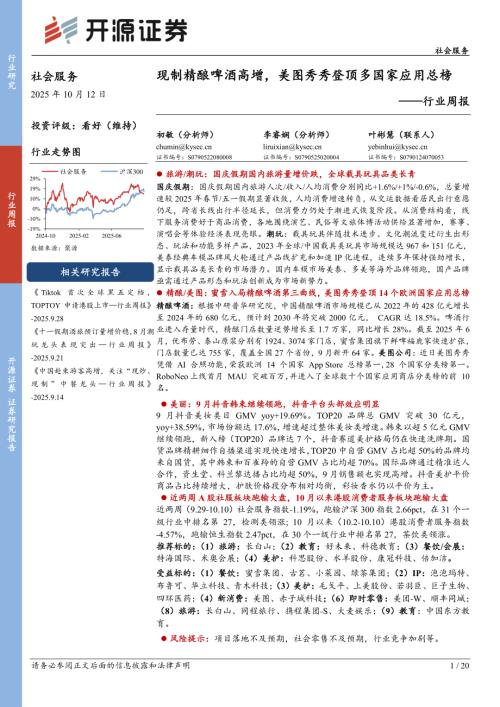 【开源证券】社会服务行业周报：现制精酿啤酒高增，美图秀秀登顶多国家应用总榜-251012（20页）.pdf