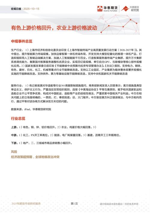 【华泰期货】宏观日报：有色上游价格回升，农业上游价格波动-251015（8页）.pdf