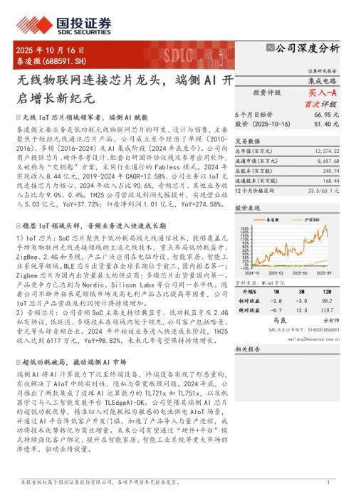泰凌微（688591）-A股公司研究报告：无线物联网连接芯片龙头端侧AI开启增长新纪元-251016（28页）.pdf