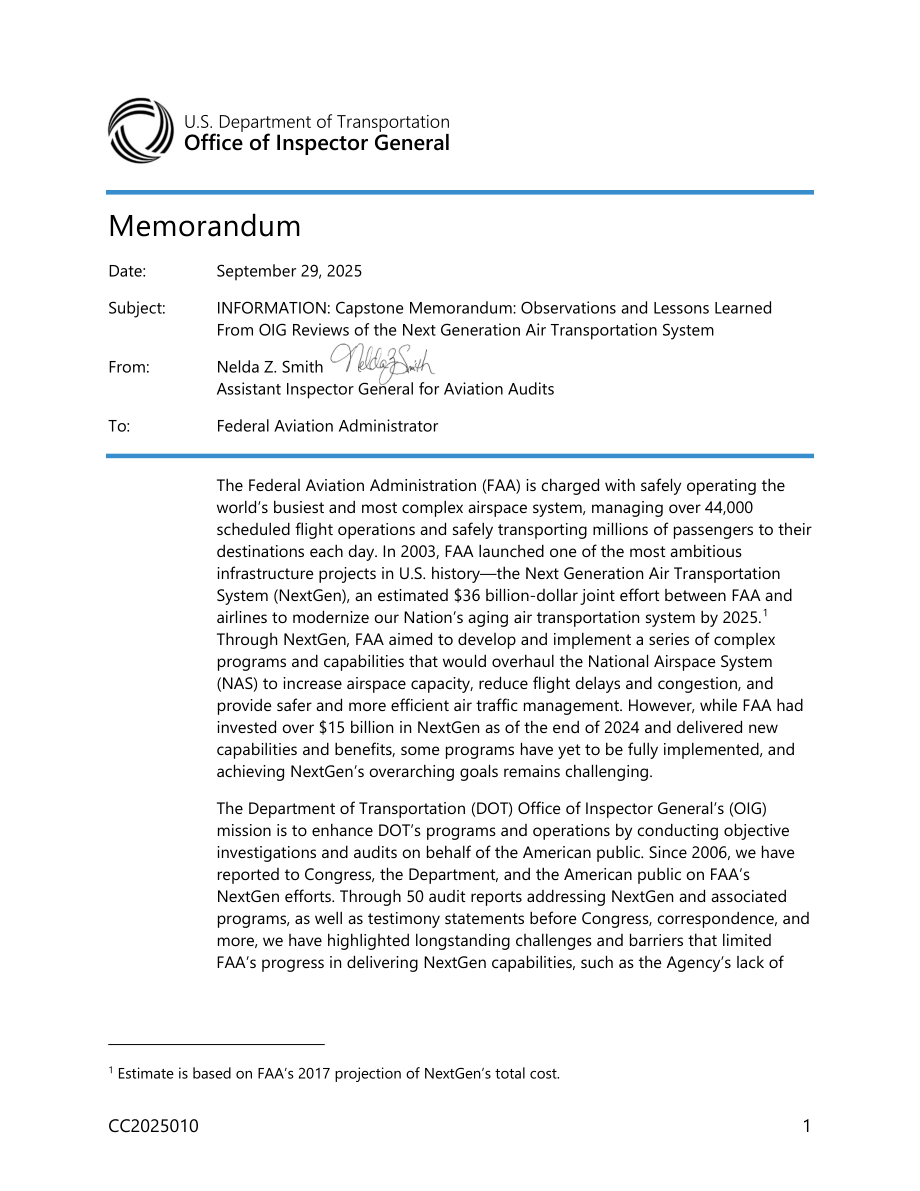 OIG：2025美国 NextGen（下一代航空运输系统）发展研究报告（英文版）（27页）.pdf_第3页