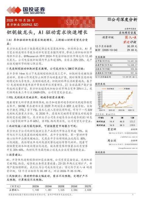 东方钽业（000962）-A股公司研究报告：钽铌铍龙头AI驱动需求快速增长-251026（31页）.pdf