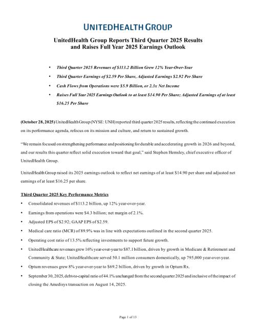 联合健康集团UnitedHealth Group Inc.（UNH）2025年第三季度业绩报告「NYSE」（英文版）（13页）.pdf