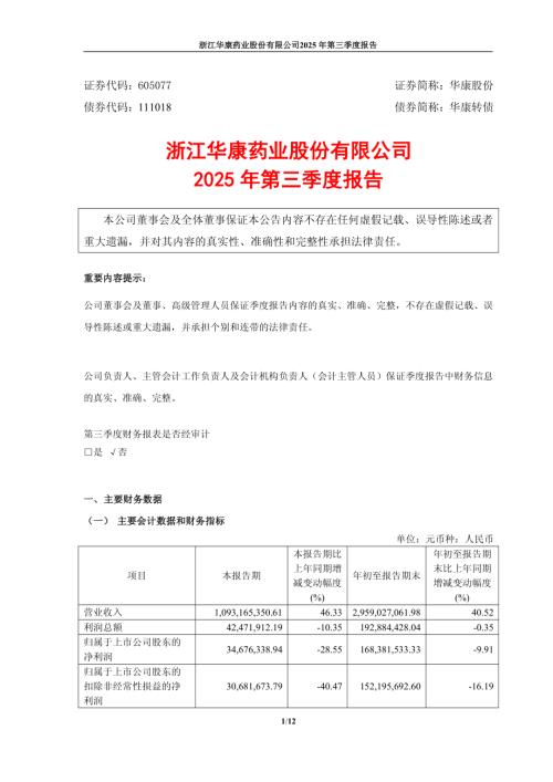 华康股份：华康股份2025年第三季度报告.PDF