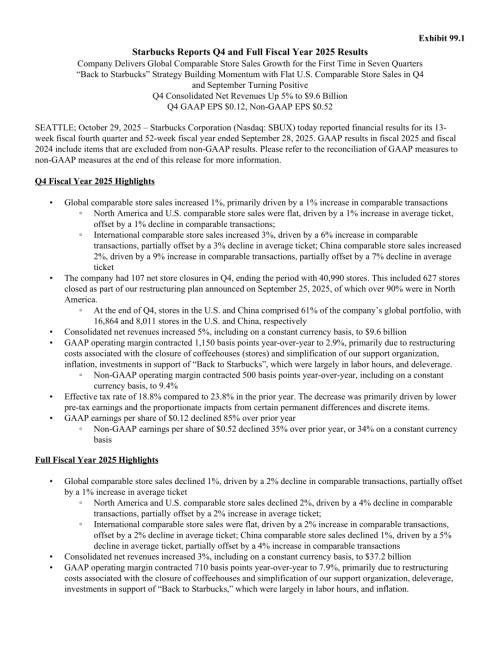 星巴克Starbucks Corp. (SBUX) 2025财年第四季度及全年业绩报告「NASDAQ」（英文版）（20页）.pdf