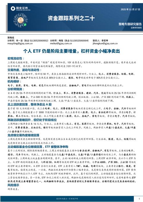 【国金证券】资金跟踪系列之二十：个人ETF仍是阶段主要增量，杠杆资金小幅净卖出-251117（32页）.pdf