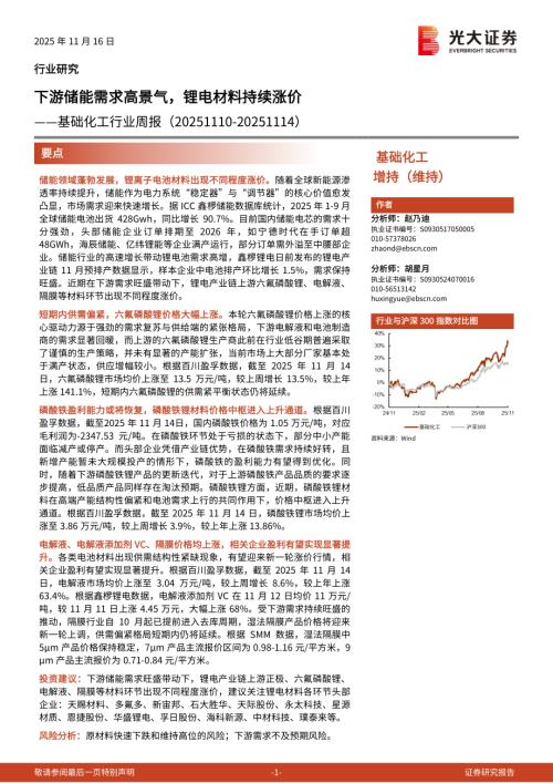 基础化工行业周报：下游储能需求高景气锂电材料持续涨价-251116（21页）.pdf