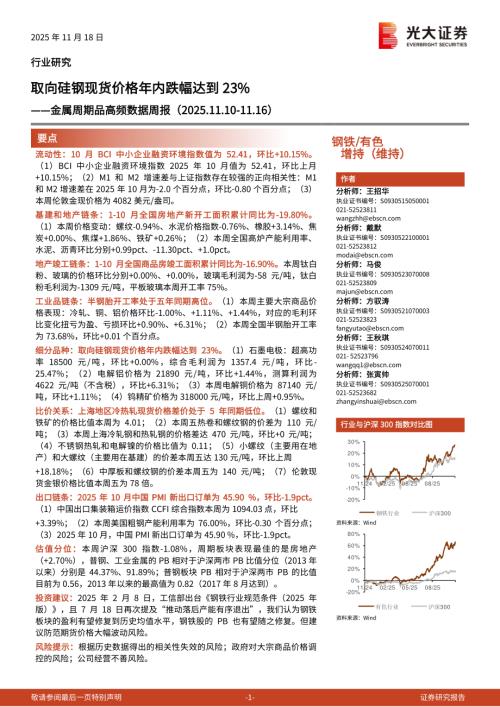 钢铁有色行业金属周期品高频数据周报：取向硅钢现货价格年内跌幅达到23%-251118（27页）.pdf