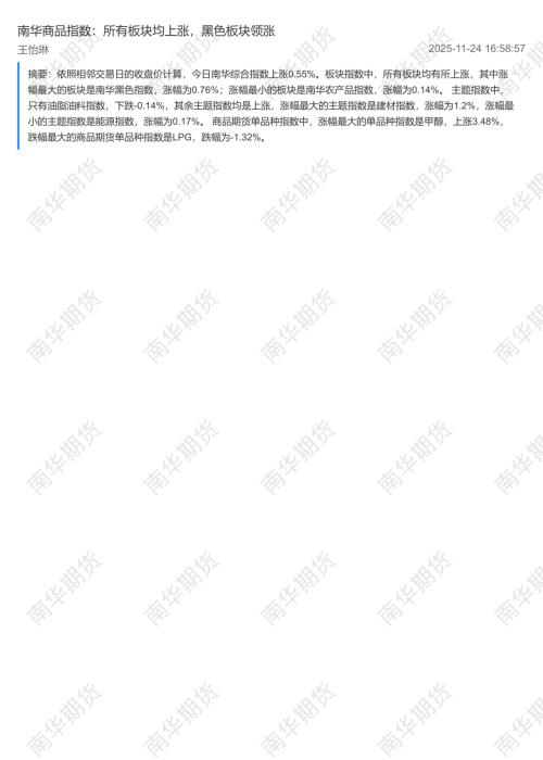 【南华期货】南华商品指数：所有板块均上涨，黑色板块领涨-251124（2页）.pdf