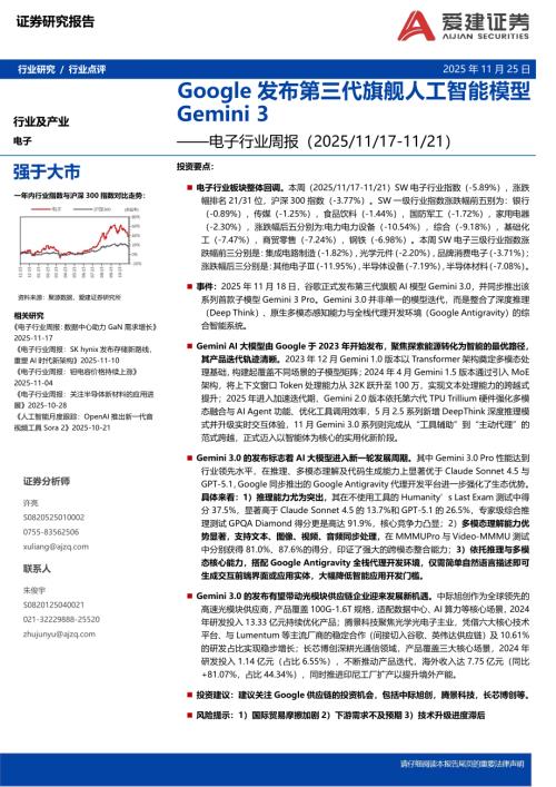 【爱建证券】电子行业周报：Google发布第三代旗舰人工智能模型Gemini 3-251125（17页）.pdf