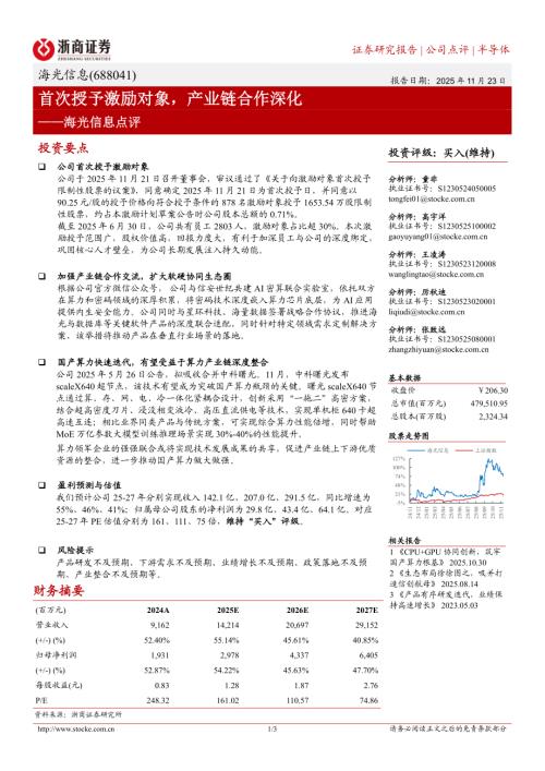 海光信息(688041)-A股公司研究报告：海光信息点评：首次授予激励对象产业链合作深化-251123（3页）.pdf