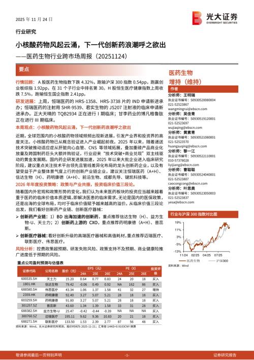 医药生物行业跨市场周报：小核酸药物风起云涌下一代创新药浪潮呼之欲出-251124（16页）.pdf