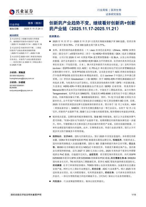 医药生物行业周报：创新药产业趋势不变继续看好创新药+创新药产业链-251124（18页）.pdf