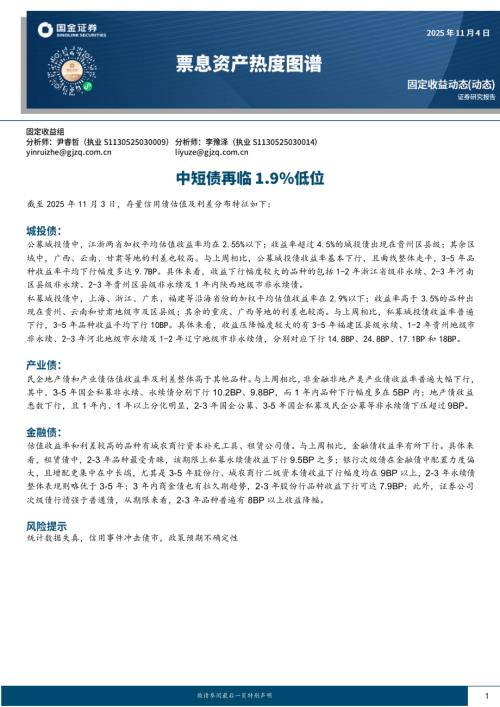 【国金证券】票息资产热度图谱：中短债再临1.9%低位-251104（20页）.pdf