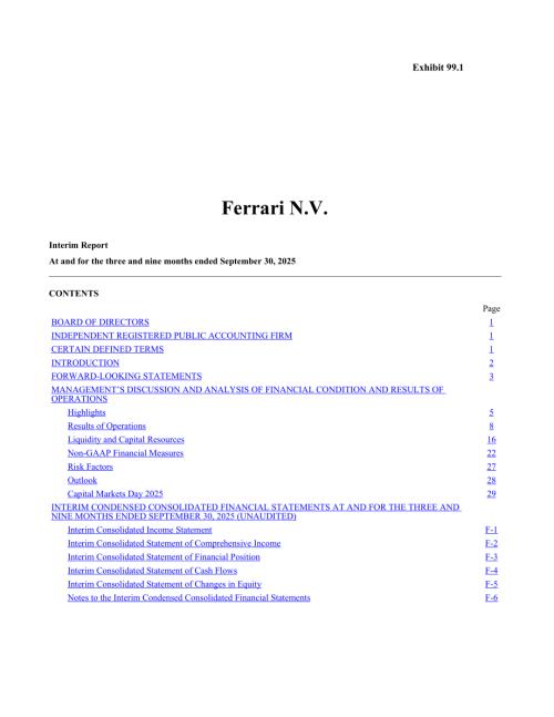 法拉利Ferrari N.V.（RACE）2025年第三季度财报「NYSE」（英文版）（65页）.pdf