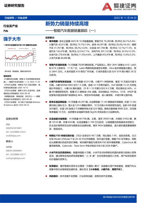 【爱建证券】智能汽车数据销量跟踪（一）：新势力销量持续高增-251104（4页）.pdf