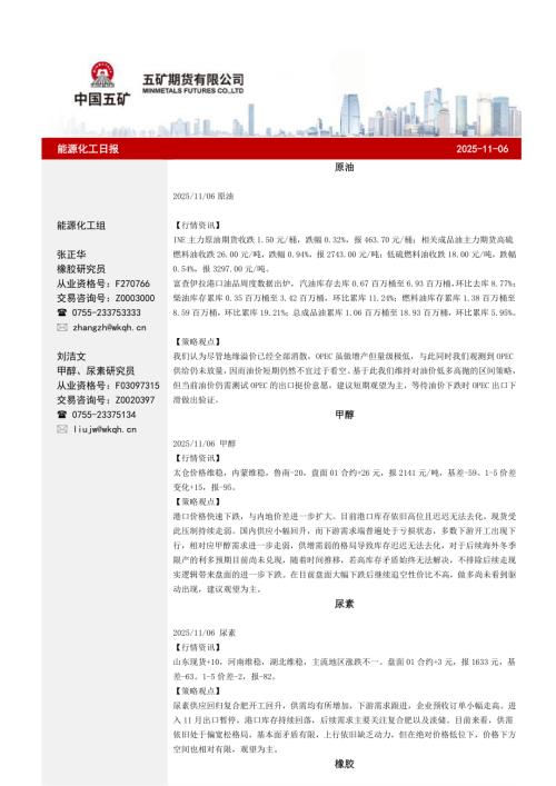 【五矿期货】能源化工日报-251106（29页）.pdf