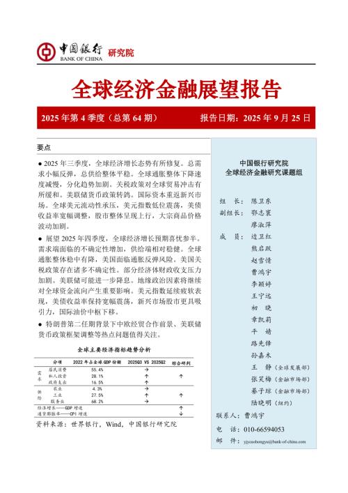 中银研究院：2025年第4季度全球经济金融展望报告：全球经济增长显现韧性跨境资本流动呈现新特征（59页）.pdf