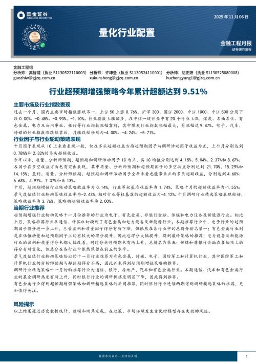 【国金证券】量化行业配置：行业超预期增强策略今年累计超额达到9.51%-251106（11页）.pdf