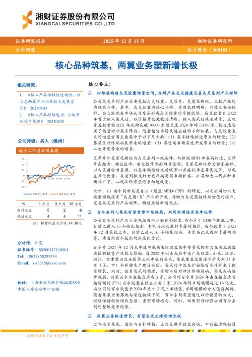 佐力药业（300181）-A股公司研究报告：核心品种筑基两翼业务塑新增长极-251215（29页）.pdf