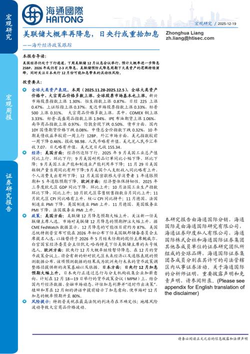 【海通国际】海外经济政策跟踪：美联储大概率再降息，日央行或重拾加息-251219（15页）.pdf
