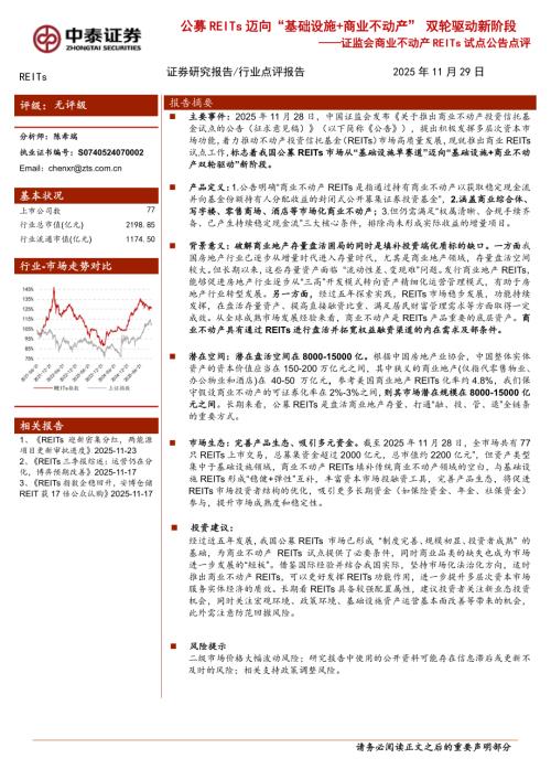 REITs行业证监会商业不动产REITs试点公告点评：公募REITs迈向“基础设施+商业不动产”双轮驱动新阶段-251129（4页）.pdf