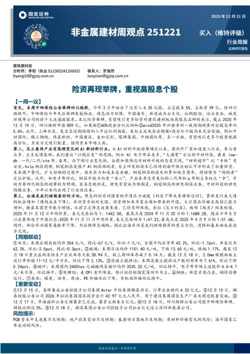 【国金证券】非金属建材周观点：险资再现举牌，重视高股息个股-251221（18页）.pdf