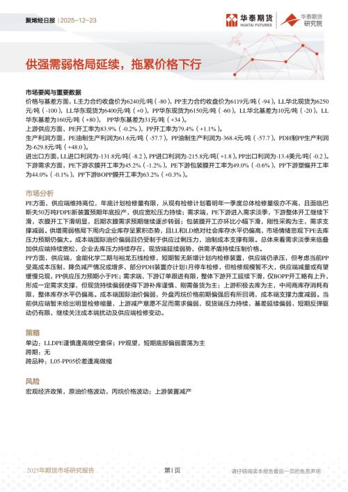 【华泰期货】聚烯烃日报：供强需弱格局延续，拖累价格下行-251223（13页）.pdf