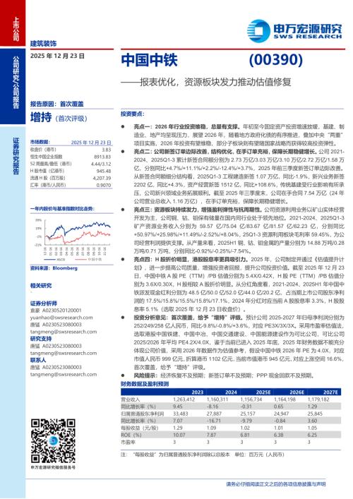 中国中铁（0390.HK）-港股公司研究报告：报表优化资源板块发力推动估值修复-251223（10页）.pdf