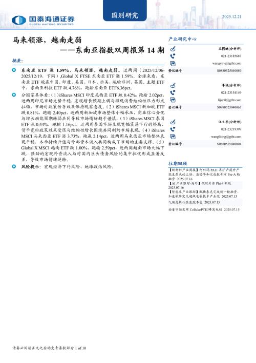 东南亚指数双周报第14期：马来领涨越南走弱-251221（10页）.pdf
