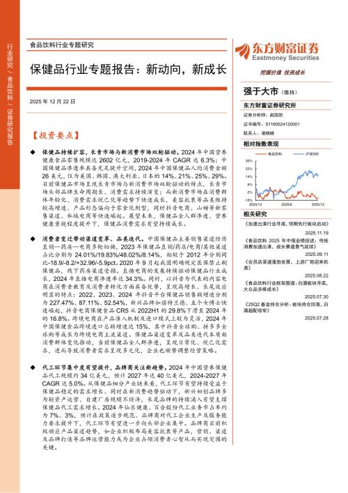 主题策略-保健品行业专题报告：新动向新成长-251222