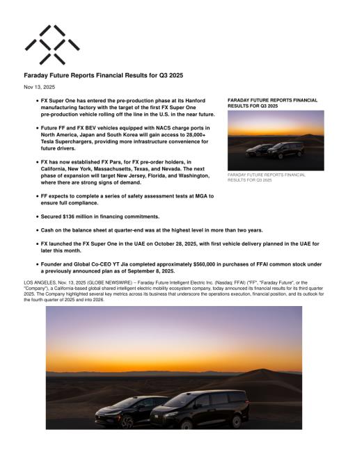 法拉第未来Faraday Future（FFIE）2025年第三季度财务业绩公告「NASDAQ」（英文版）（4页）.pdf