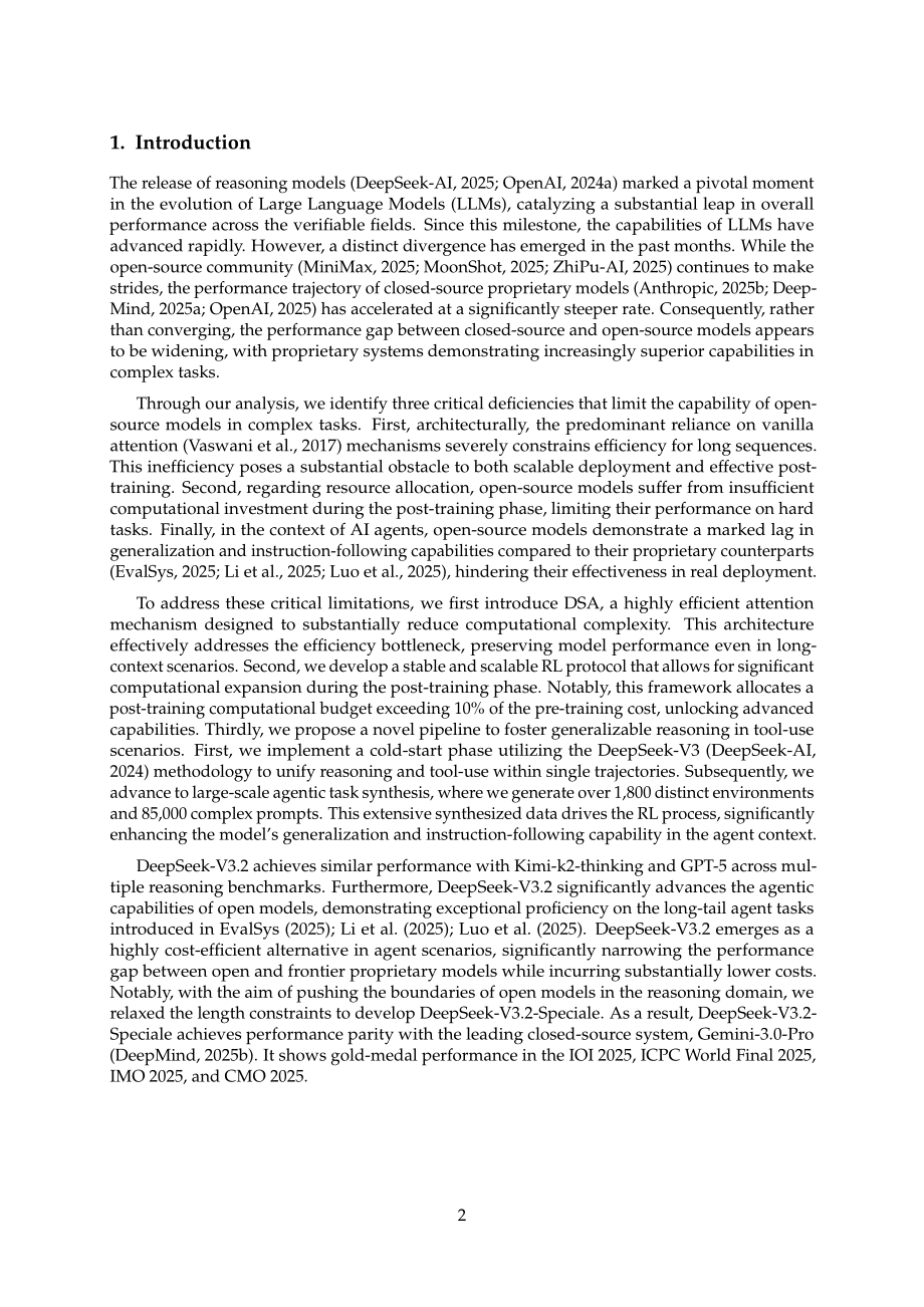 DeepSeek：2025 DeepSeek-V3.2技术报告（英文版）（23页）.pdf_第2页