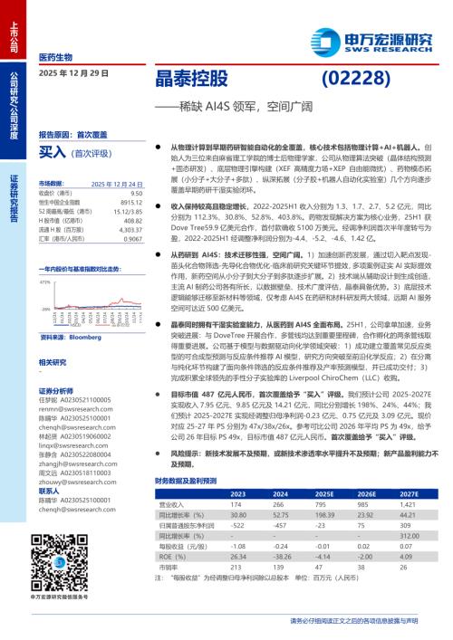 晶泰控股（2228.HK）-港股公司研究报告：稀缺AI4S领军空间广阔-251229（27页）.pdf