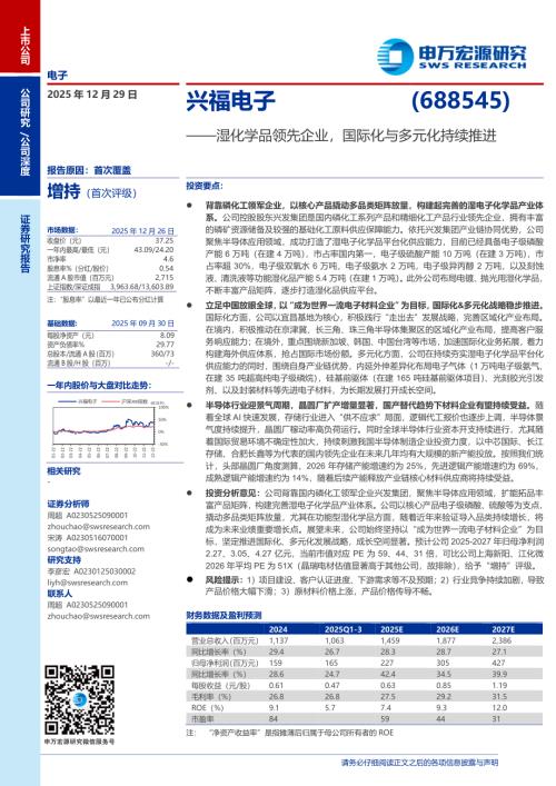 兴福电子（688545）-A股公司研究报告：湿化学品领先企业国际化与多元化持续推进-251229（30页）.pdf