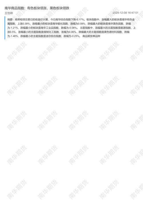 【南华期货】南华商品指数：有色板块领涨，黑色板块领跌-251208（2页）.pdf
