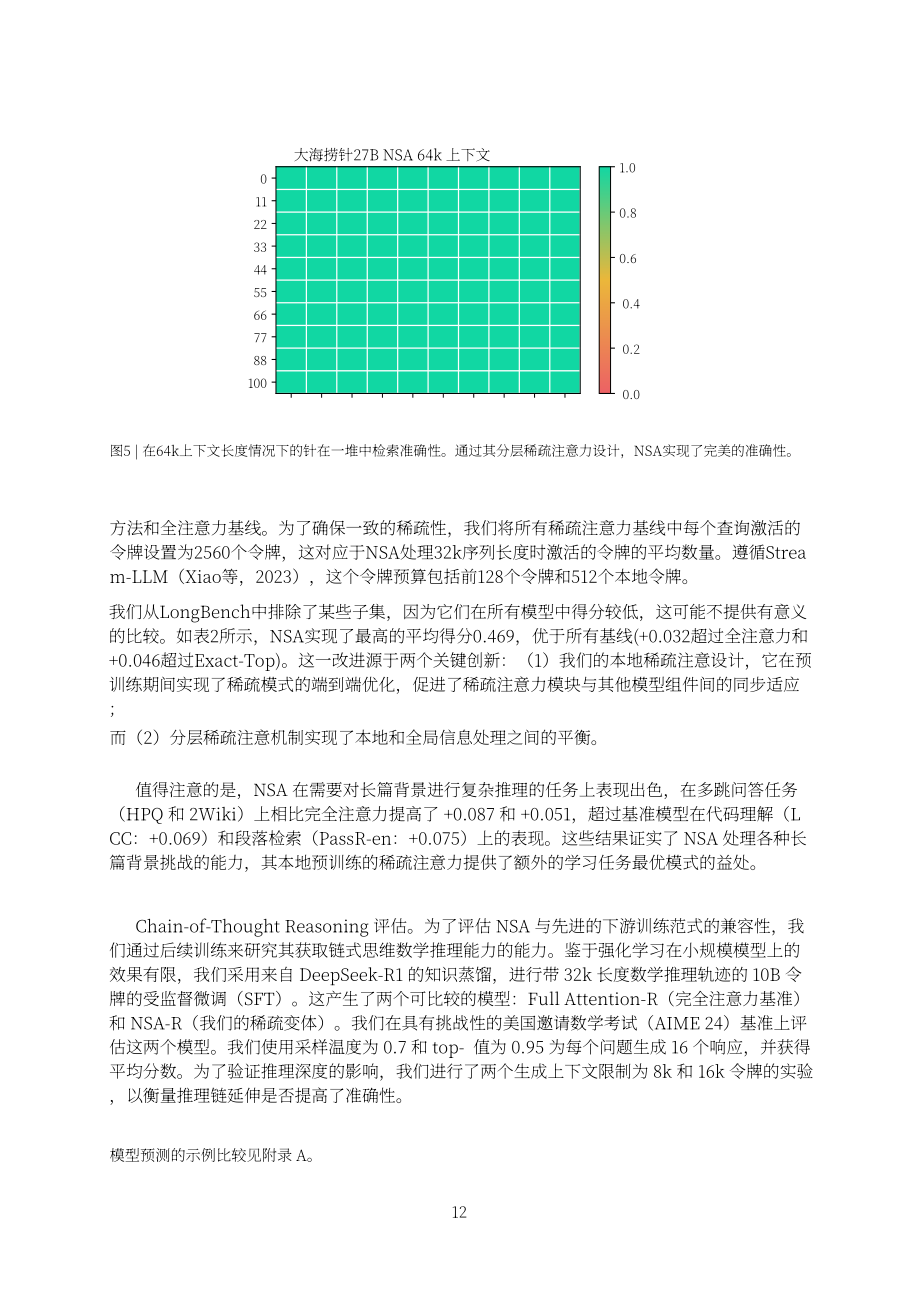 Deepseek：2025原生稀疏注意力：硬件对齐且可原生训练的稀疏注意力机制技术报告（英文版）（24页）.pdf_第12页