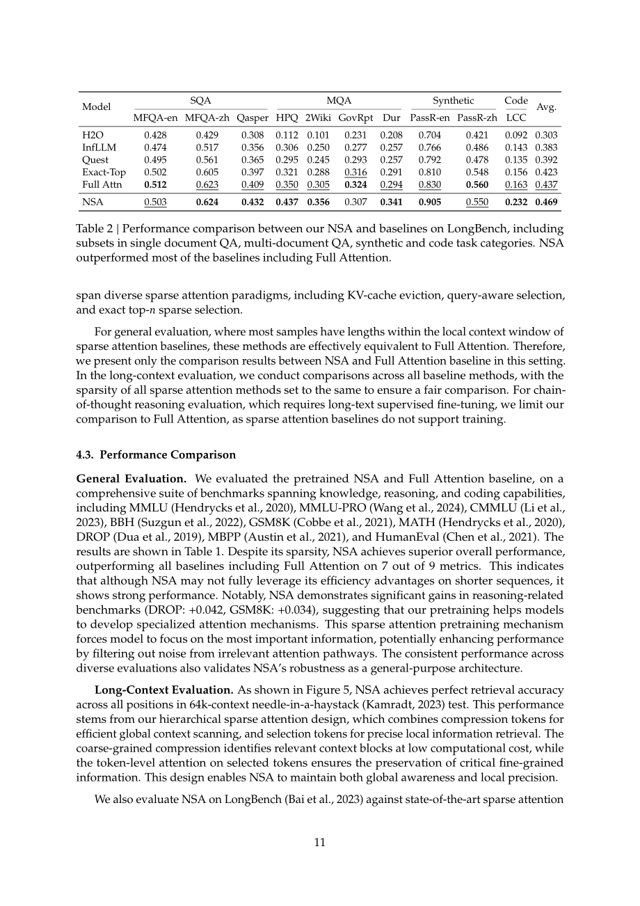 Deepseek：2025原生稀疏注意力：硬件对齐且可原生训练的稀疏注意力机制技术报告（英文版）（24页）.pdf_第11页