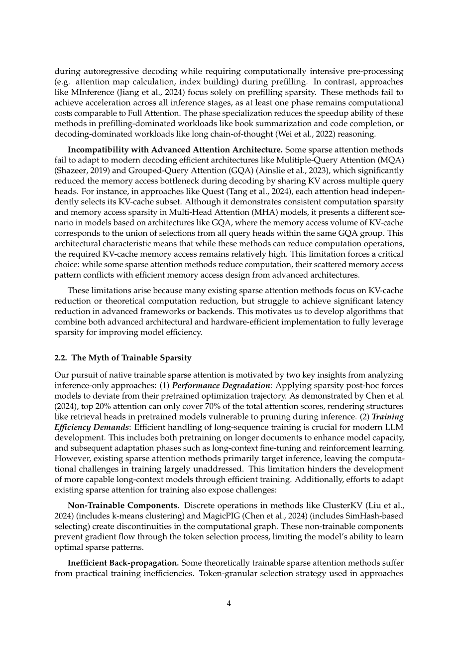 Deepseek：2025原生稀疏注意力：硬件对齐且可原生训练的稀疏注意力机制技术报告（英文版）（24页）.pdf_第4页