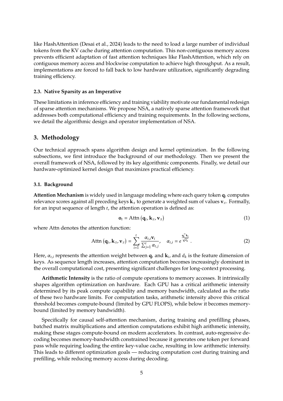 Deepseek：2025原生稀疏注意力：硬件对齐且可原生训练的稀疏注意力机制技术报告（英文版）（24页）.pdf_第5页