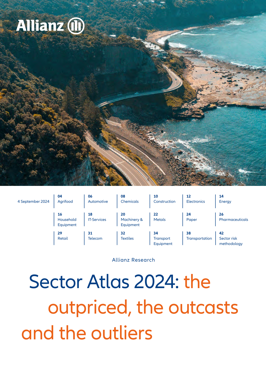 安联（Allianz）：2024年行业地图集：被挤压的、被边缘化的以及被赋能的行业（英文版）（46页）.pdf_第1页