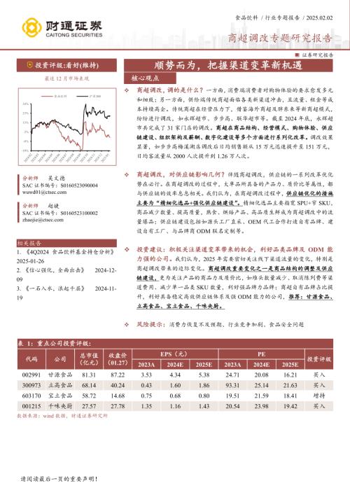 食品饮料行业专题报告：商超调改专题研究报告顺势而为把握渠道变革新机遇-250202（19页）.pdf