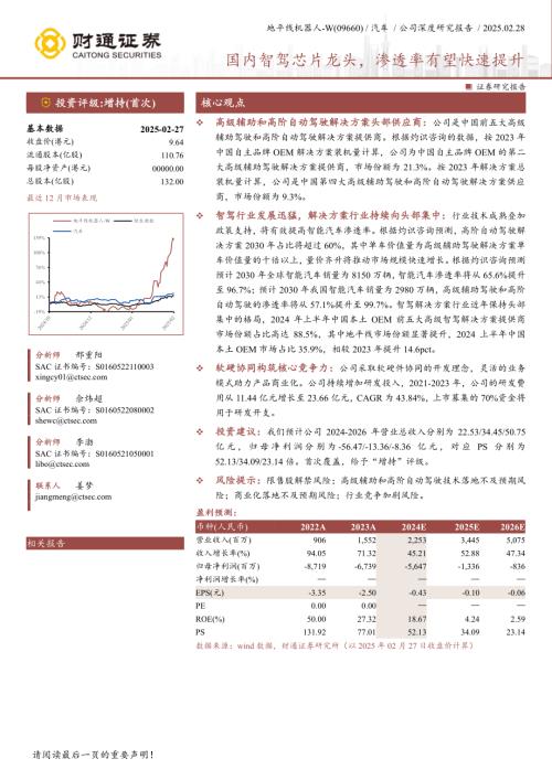 地平线机器人~W-港股公司研究报告-国内智驾芯片龙头渗透率有望快速提升-250228（32页）.pdf
