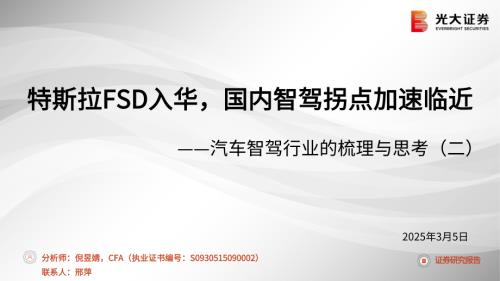 汽车智驾行业的梳理与思考（二）：特斯拉FSD入华国内智驾拐点加速临近-250305（24页）.pdf